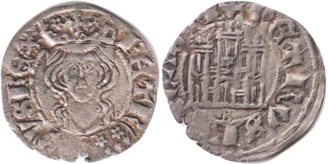 Tipo 1. Dinero Coronado de frente homenaje a su padre, Alfonso XI - Imagen 12