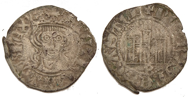 Tipo 1. Dinero Coronado de frente homenaje a su padre, Alfonso XI - Imagen 13