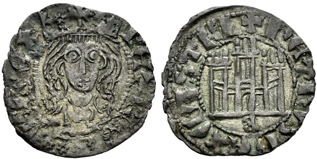 Tipo 1. Dinero Coronado de frente homenaje a su padre, Alfonso XI - Imagen 15