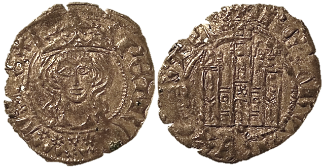 Tipo 1. Dinero Coronado de frente homenaje a su padre, Alfonso XI - Imagen 16