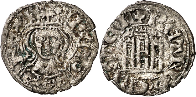 Tipo 1. Dinero Coronado de frente homenaje a su padre, Alfonso XI - Imagen 18