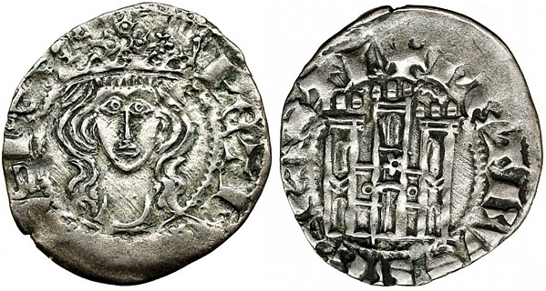 Tipo 1. Dinero Coronado de frente homenaje a su padre, Alfonso XI - Imagen 19