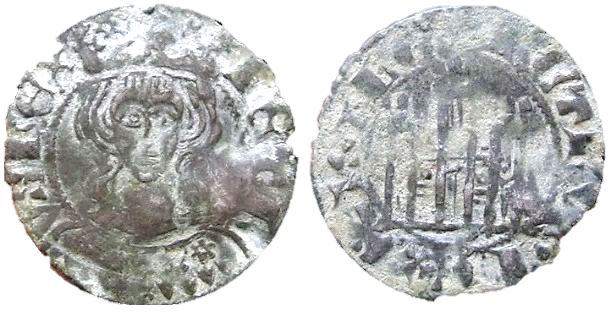 Tipo 1. Dinero Coronado de frente homenaje a su padre, Alfonso XI - Imagen 20