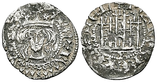 Tipo 1. Dinero Coronado de frente homenaje a su padre, Alfonso XI - Imagen 6