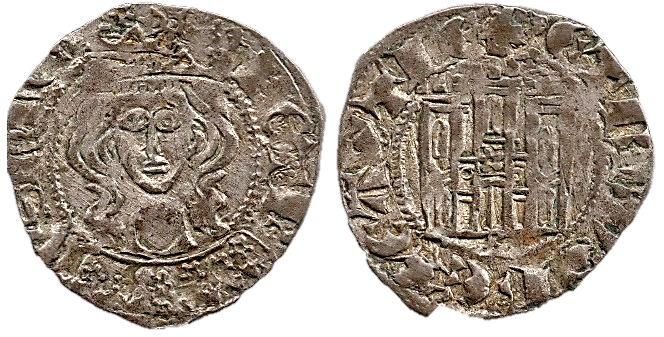 Tipo 1. Dinero Coronado de frente homenaje a su padre, Alfonso XI - Imagen 8