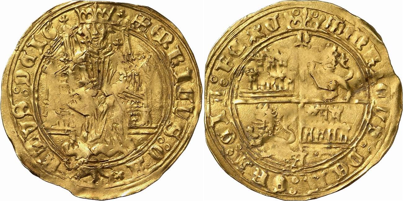 Tipo 1. Dobla de oro enriqueña de la silla alta con “P” Coronada - Imagen 1