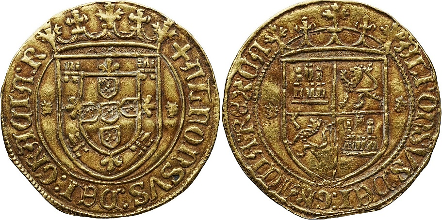 Tipo 1. Escudo de Oro con Emblemas de Portugal y Castilla - Imagen 3
