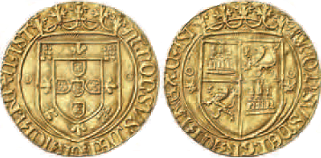 Tipo 1. Escudo de Oro con Emblemas de Portugal y Castilla - Imagen 6