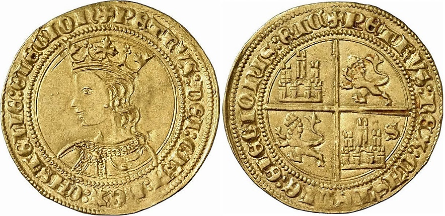 Tipo 10. Dobla de oro con el busto del Rey Pedro I de a 35 maravedís - Imagen 17