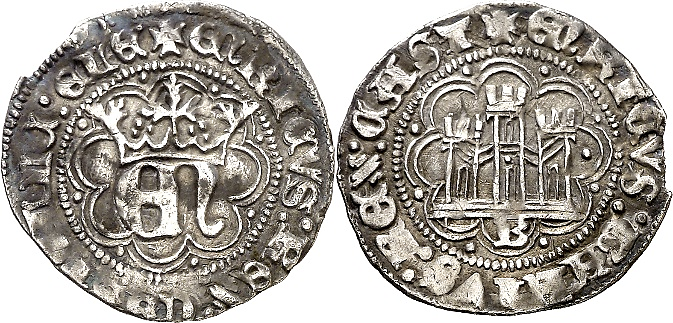 Tipo 10. Medio Real de plata con monograma “EN” - Imagen 1