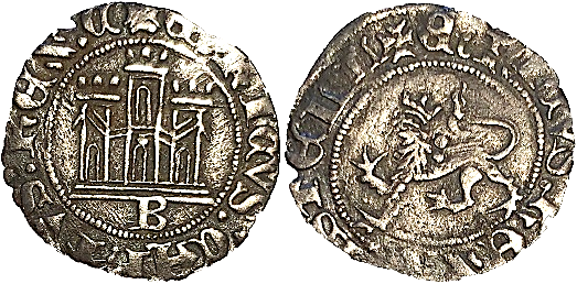 Tipo 11. Cuarto de Real de plata con Castillo y León - Imagen 1