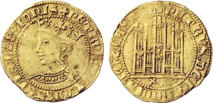 Tipo 11. Dobla de oro con el busto del Rey Pedro I de a 20 maravedís - Imagen 5