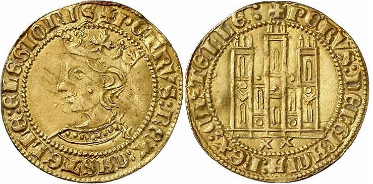 Tipo 11. Dobla de oro con el busto del Rey Pedro I de a 20 maravedís - Imagen 6