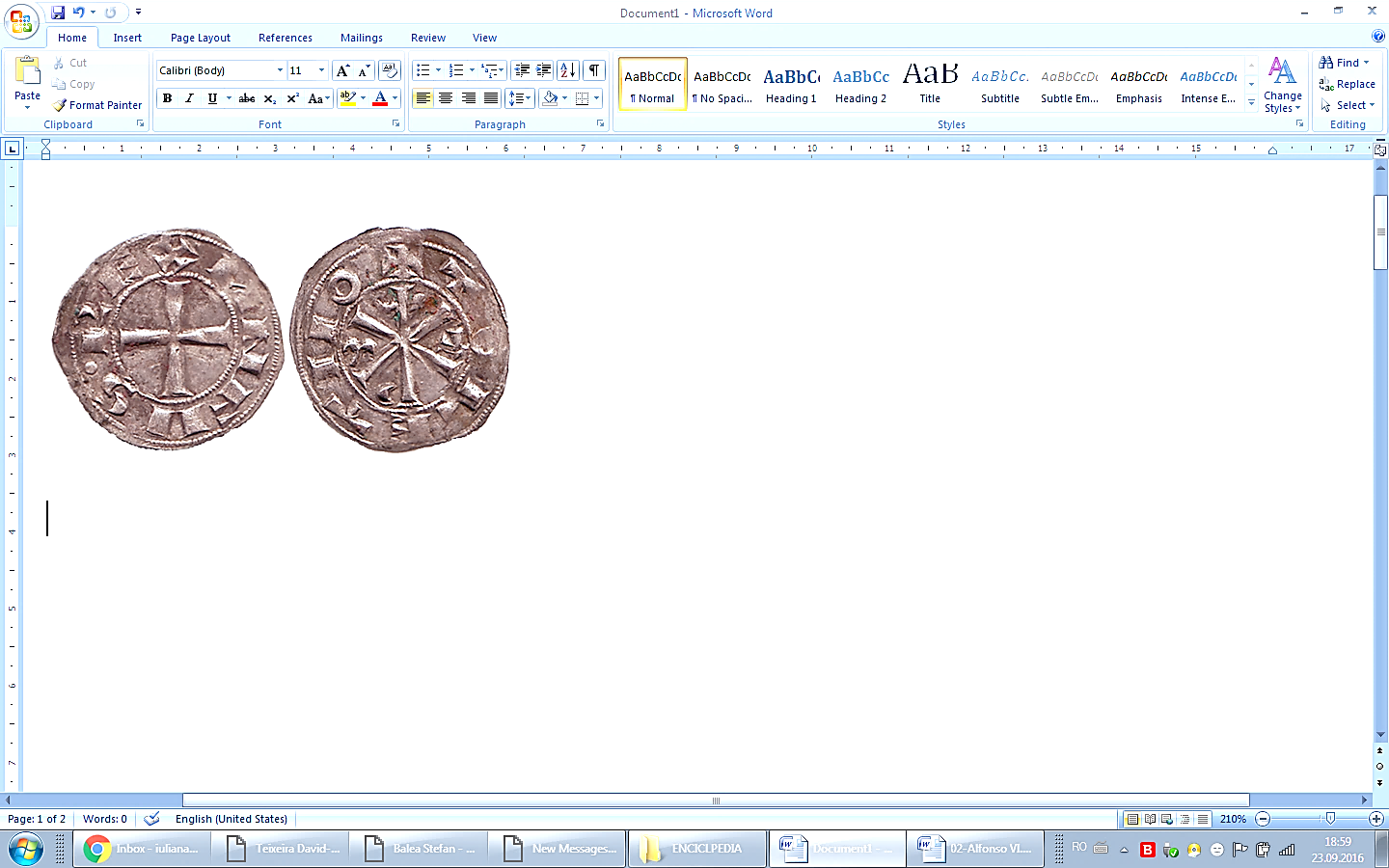 Tipo 12. Dinero de Crismón del taller de Toledo con lema “Toletvo” - Imagen 1