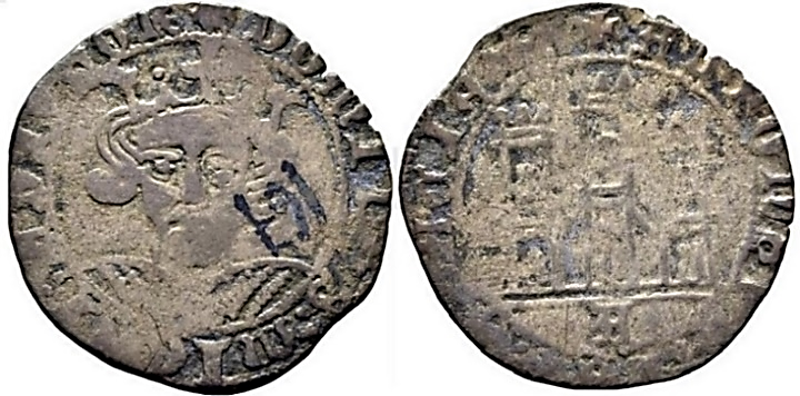 Tipo 12. Medio Quarto de busto de rey de frente - Imagen 1