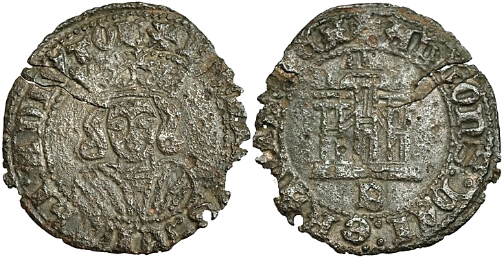 Tipo 12. Medio Quarto de busto de rey de frente - Imagen 8