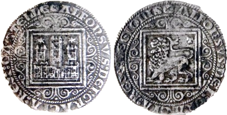 Tipo 12. Primera “Moneda de Plata” Alfonsí de castillo y león encuadrados - Imagen 4