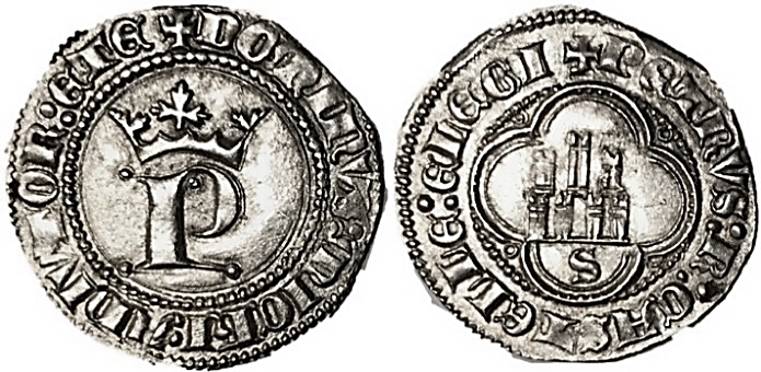 Tipo 13. Medio Real de Anagrama del rey Pedro - Imagen 14