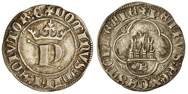 Tipo 13. Medio Real de Anagrama del rey Pedro - Imagen 2