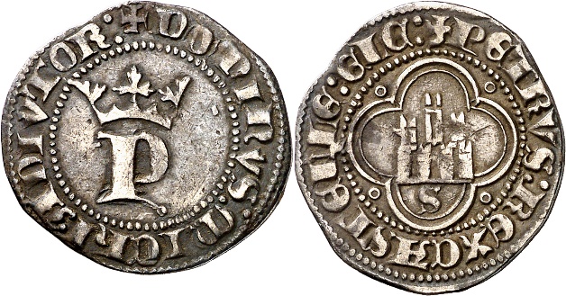 Tipo 13. Medio Real de Anagrama del rey Pedro - Imagen 20