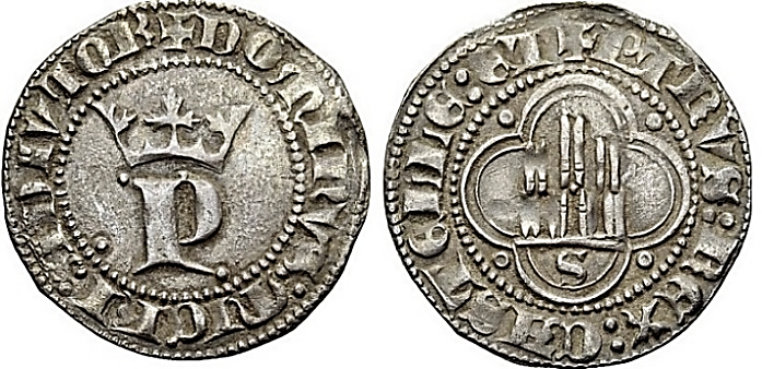 Tipo 13. Medio Real de Anagrama del rey Pedro - Imagen 23