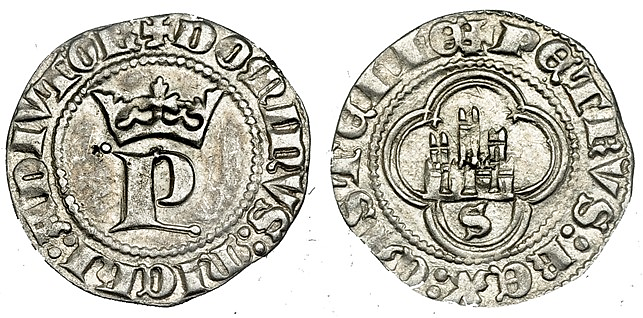 Tipo 13. Medio Real de Anagrama del rey Pedro - Imagen 25