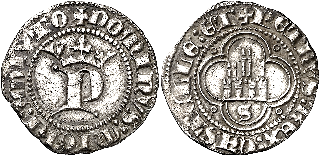 Tipo 13. Medio Real de Anagrama del rey Pedro - Imagen 27