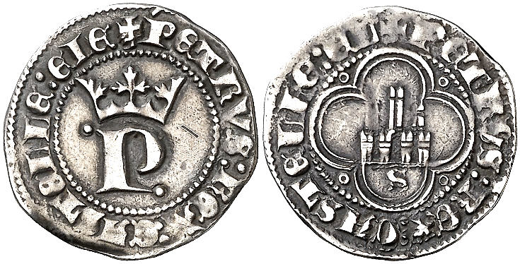 Tipo 13. Medio Real de Anagrama del rey Pedro - Imagen 37