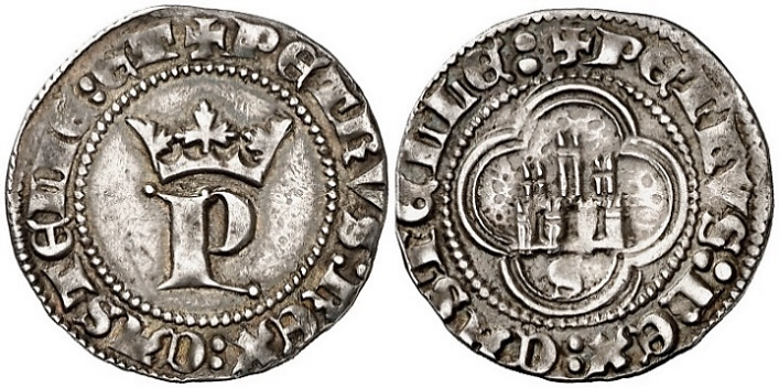 Tipo 13. Medio Real de Anagrama del rey Pedro - Imagen 38