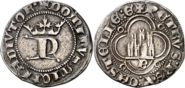 Tipo 13. Medio Real de Anagrama del rey Pedro - Imagen 4