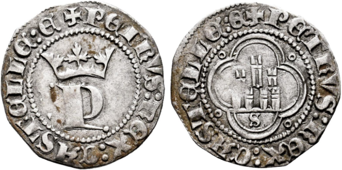 Tipo 13. Medio Real de Anagrama del rey Pedro - Imagen 40