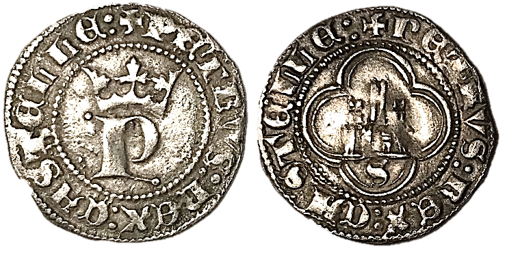 Tipo 13. Medio Real de Anagrama del rey Pedro - Imagen 41