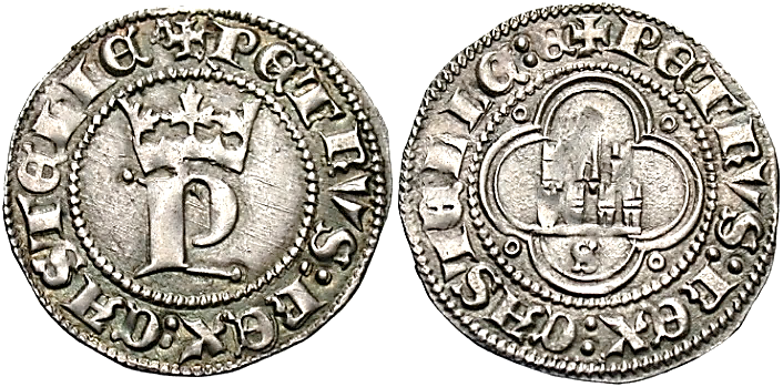 Tipo 13. Medio Real de Anagrama del rey Pedro - Imagen 43