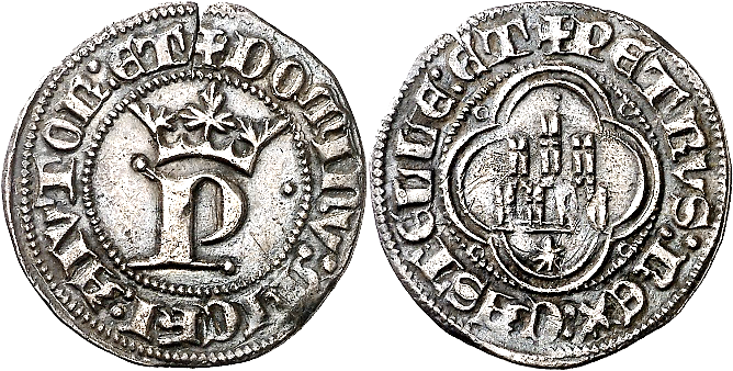 Tipo 13. Medio Real de Anagrama del rey Pedro - Imagen 45