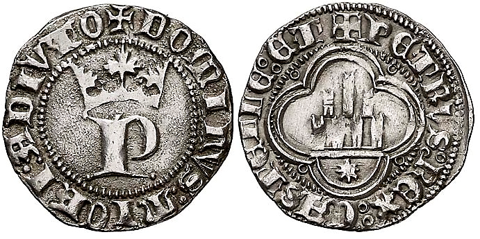 Tipo 13. Medio Real de Anagrama del rey Pedro - Imagen 55