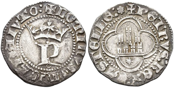 Tipo 13. Medio Real de Anagrama del rey Pedro - Imagen 56