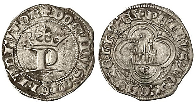 Tipo 13. Medio Real de Anagrama del rey Pedro - Imagen 6