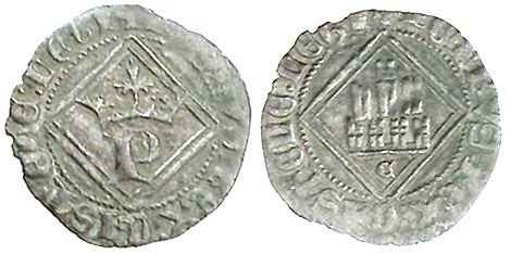 Tipo 14. Dinero de Anagrama en losange del rey Pedro - Imagen 1