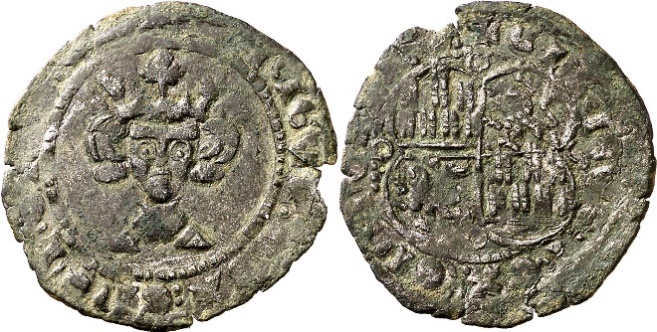 Tipo 16. Medio Real de vellón con busto de rey de frente - Imagen 1