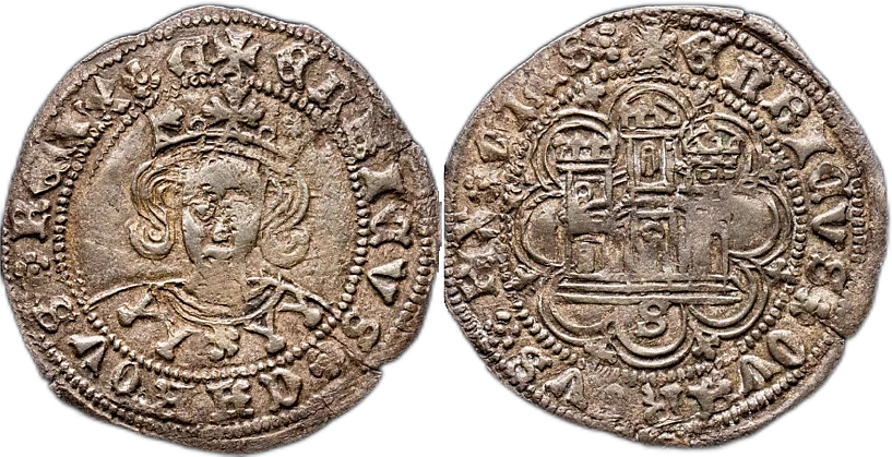 Tipo 16B. Cuarto de Busto de frente del Ordenamiento de Aranda de Duero de 1461 (2) - Imagen 100