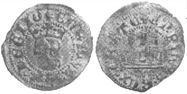 Tipo 19. Cornado con gráfila en ambas caras, con busto de Rey de perfil a izquierda y Castillo - Imagen 13