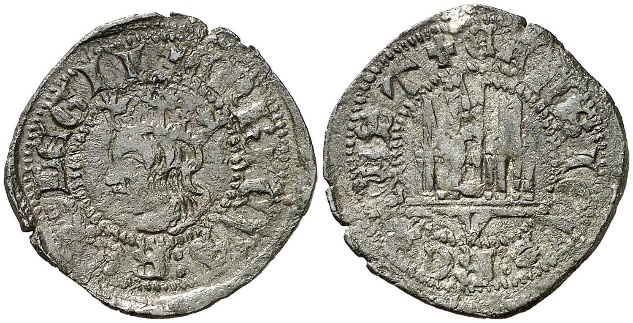 Tipo 19. Cornado con gráfila en ambas caras, con busto de Rey de perfil a izquierda y Castillo - Imagen 14