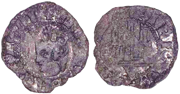 Tipo 19. Cornado con gráfila en ambas caras, con busto de Rey de perfil a izquierda y Castillo - Imagen 16