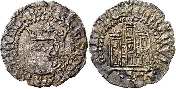 Tipo 19. Cornado con gráfila en ambas caras, con busto de Rey de perfil a izquierda y Castillo - Imagen 2