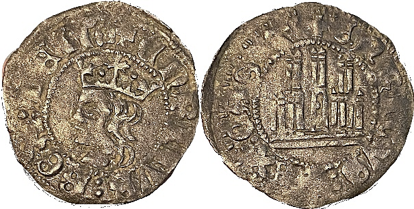 Tipo 19. Cornado con gráfila en ambas caras, con busto de Rey de perfil a izquierda y Castillo - Imagen 22