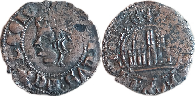 Tipo 19. Cornado con gráfila en ambas caras, con busto de Rey de perfil a izquierda y Castillo - Imagen 23