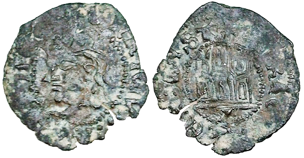 Tipo 19. Cornado con gráfila en ambas caras, con busto de Rey de perfil a izquierda y Castillo - Imagen 30