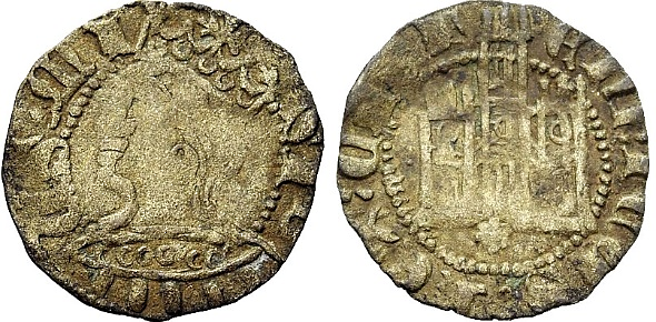 Tipo 19. Cornado con gráfila en ambas caras, con busto de Rey de perfil a izquierda y Castillo - Imagen 35