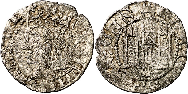 Tipo 19. Cornado con gráfila en ambas caras, con busto de Rey de perfil a izquierda y Castillo - Imagen 37