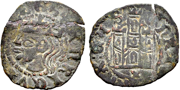 Tipo 19. Cornado con gráfila en ambas caras, con busto de Rey de perfil a izquierda y Castillo - Imagen 42